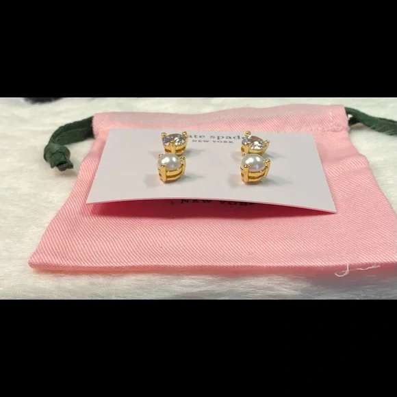 NWT KATE SPADE RISE & SHINE SET OF TWO 2 EARRINGS STUD - Picture 7 of 7
